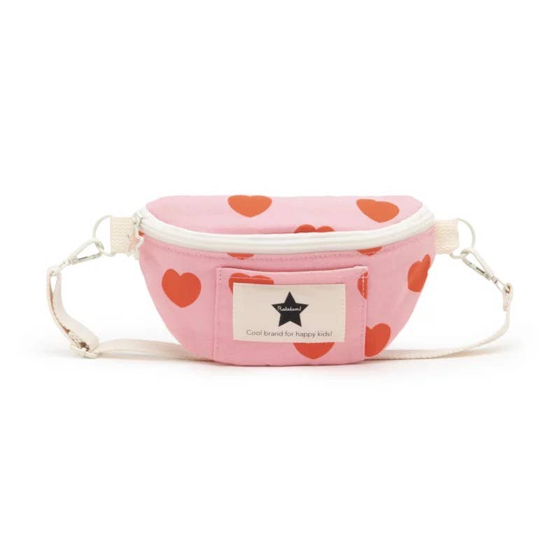 Bauchtasche mit Herzmotiven - Rosa und Rot
