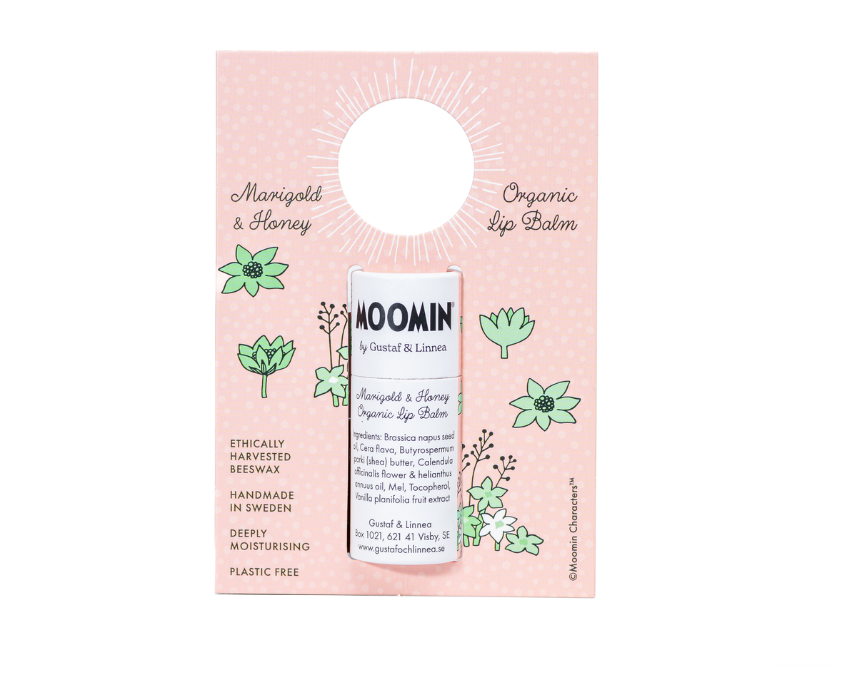 Moomin-Lippenbalsam aus Bienenwachs mit Ringelblume & Honig
