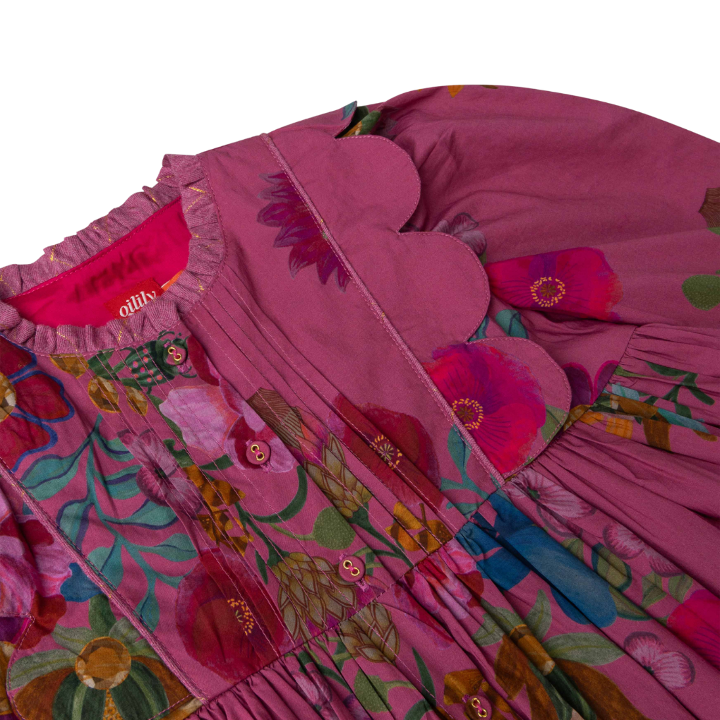 Douce dress AOP Bella Botanique – Red Violet