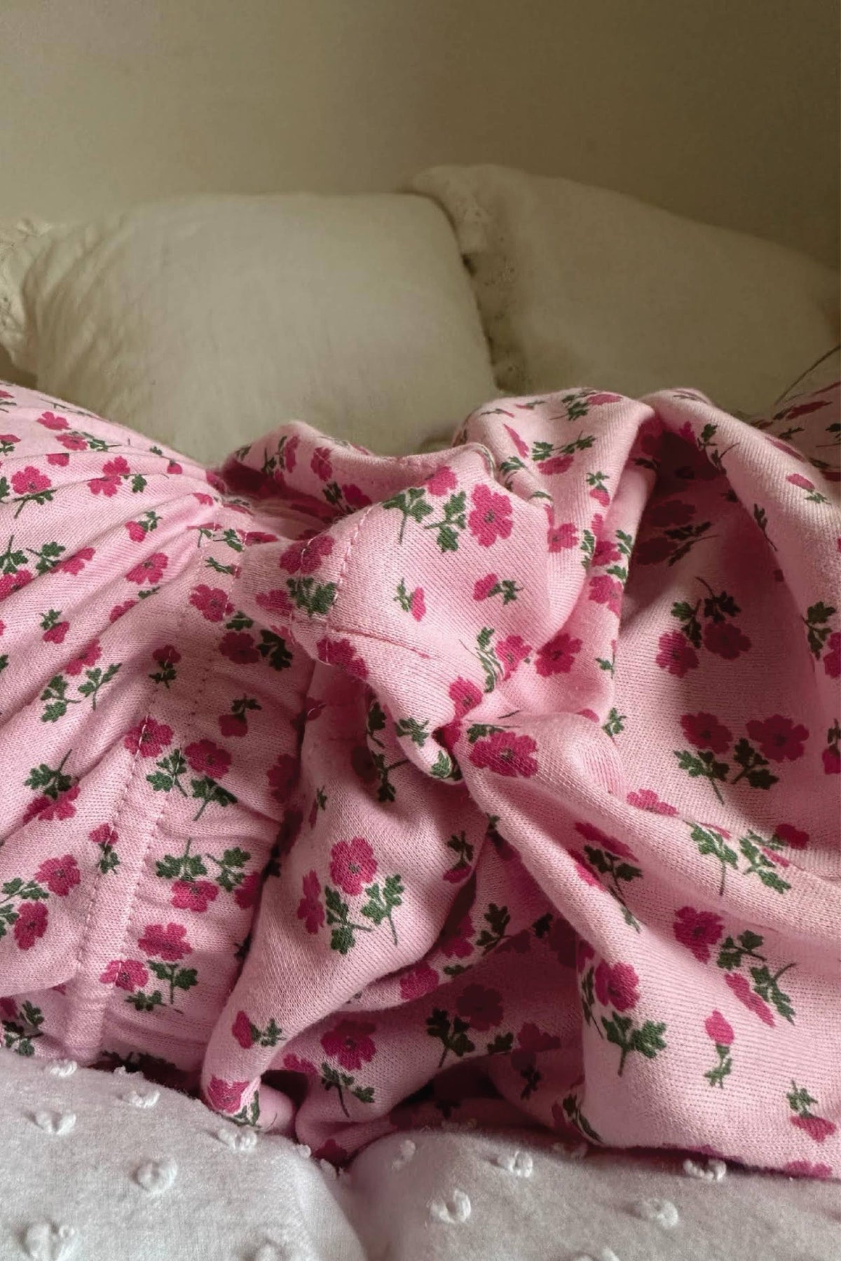 Klassischer Schlafanzug Rosa Blümchen