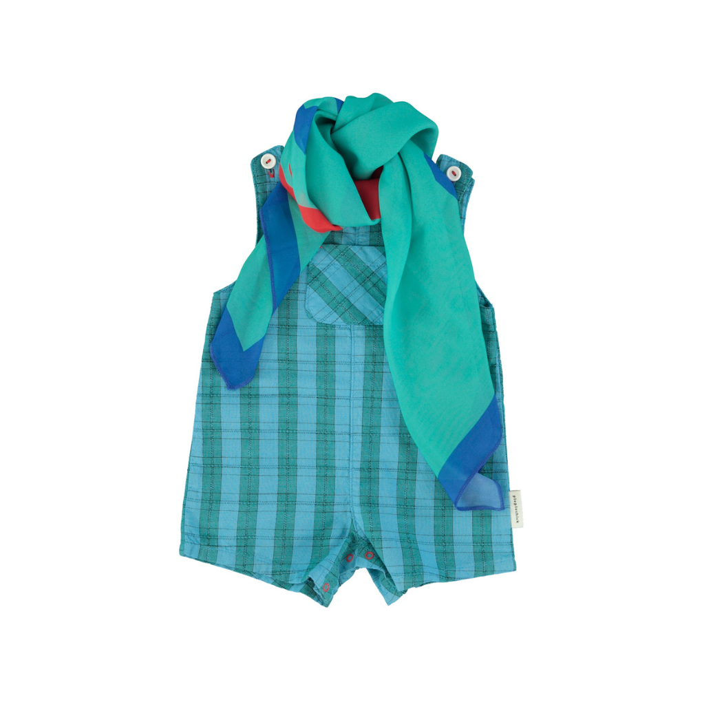 Baby Jumpsuit blau/grün Karo