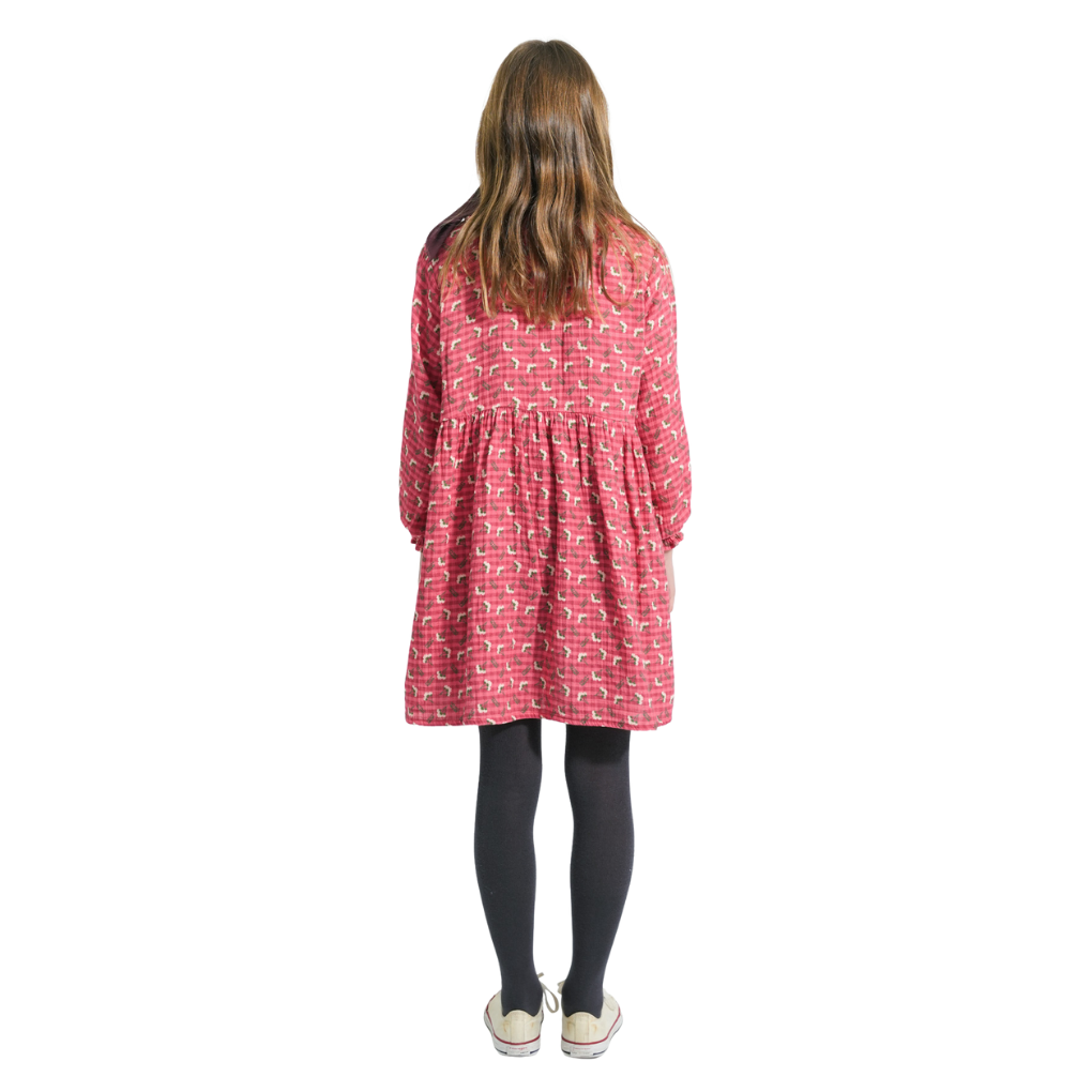 Kleid kariert mit Blumen