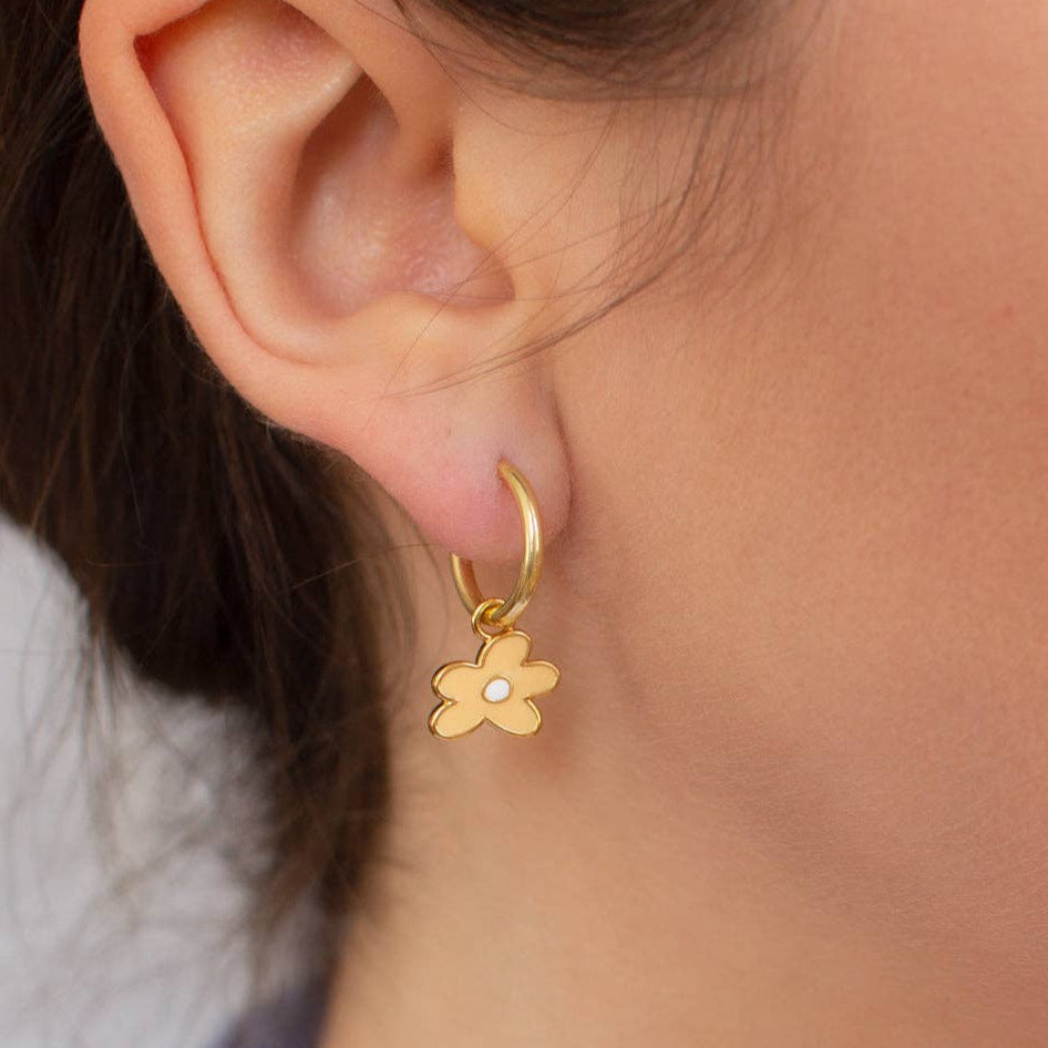 Flower Hoop Earrings