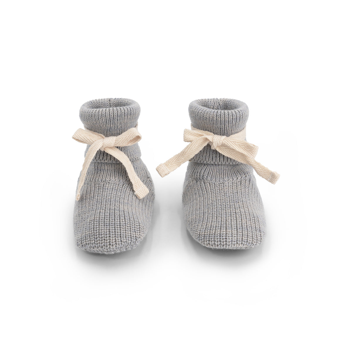 Baby Knitted Booties Gray Melange