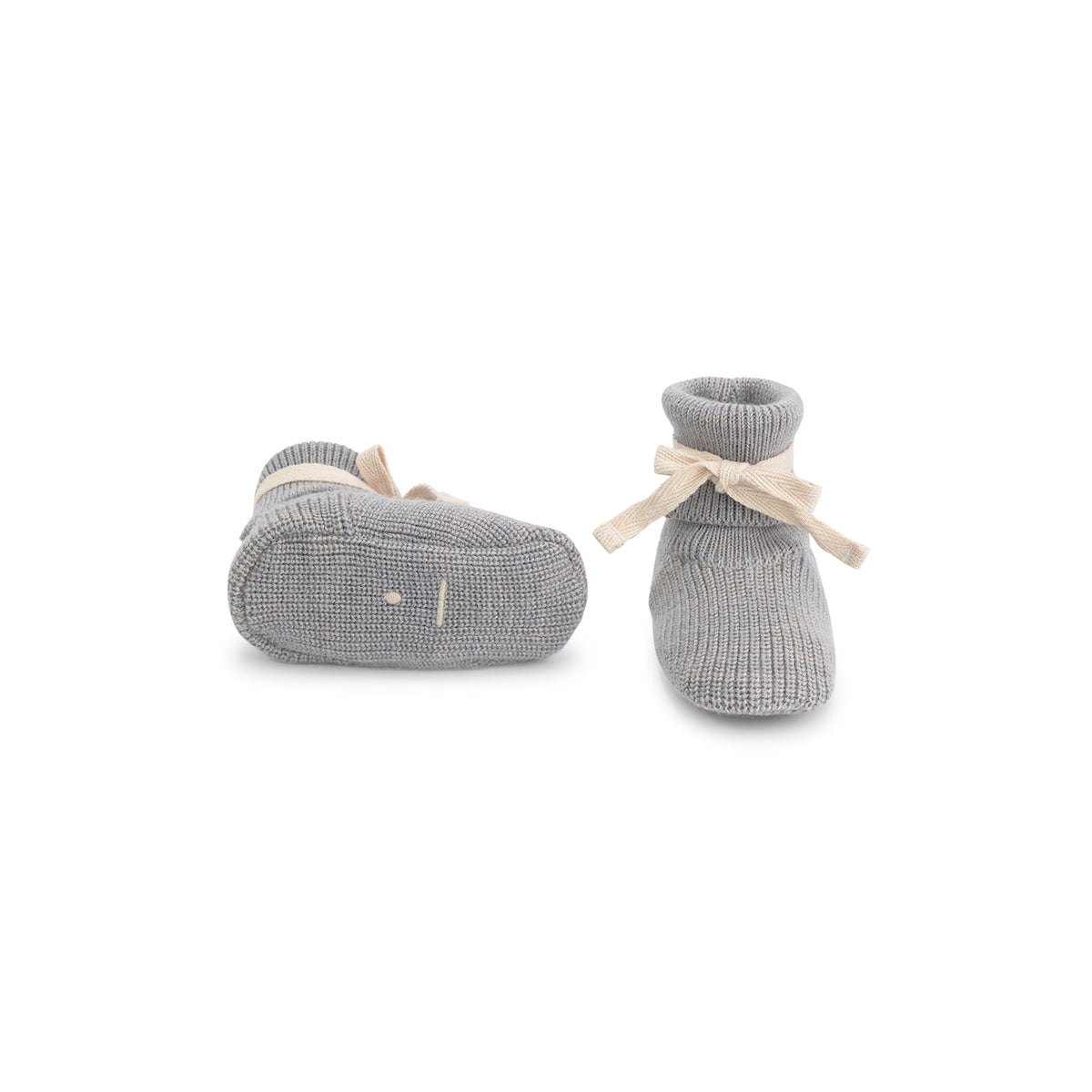 Baby Knitted Booties Gray Melange
