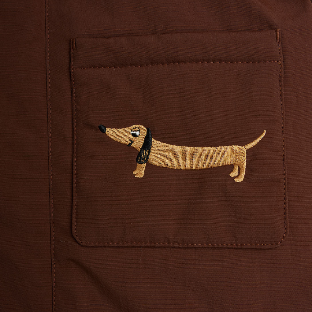 Padded Nylon Parka With Faux Fur Collar