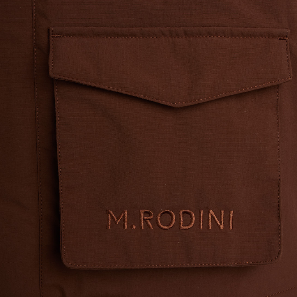 Padded Nylon Parka With Faux Fur Collar