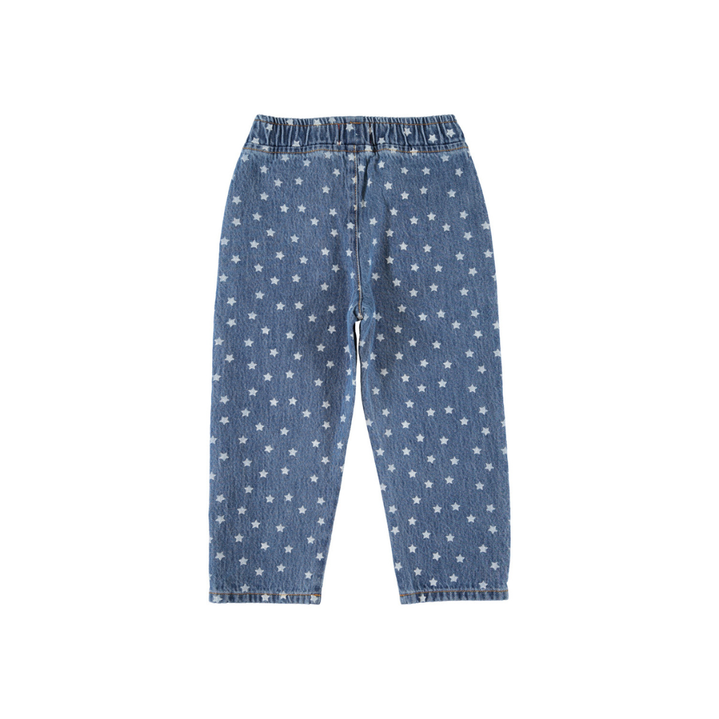 Hose Washed Navy Denim mit Sternen