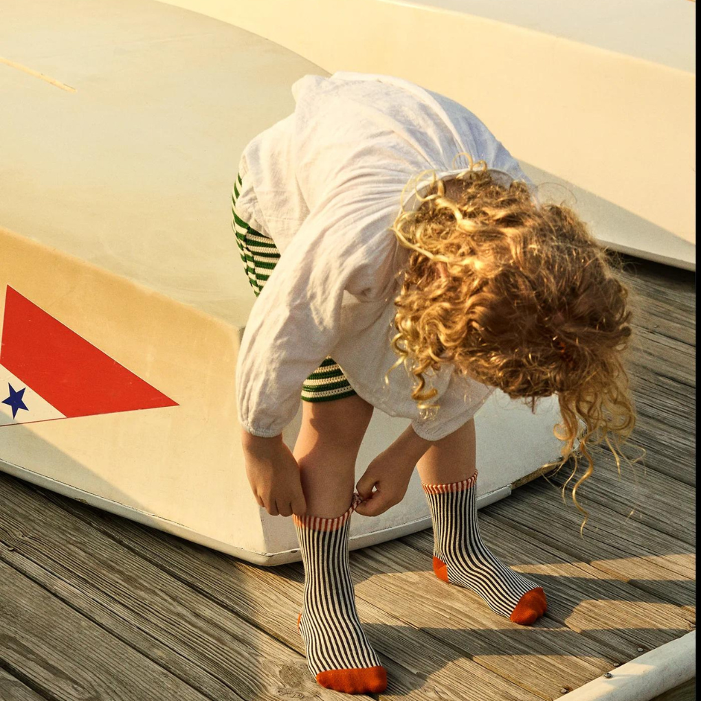 Sonnenschirmstreifen-Socken