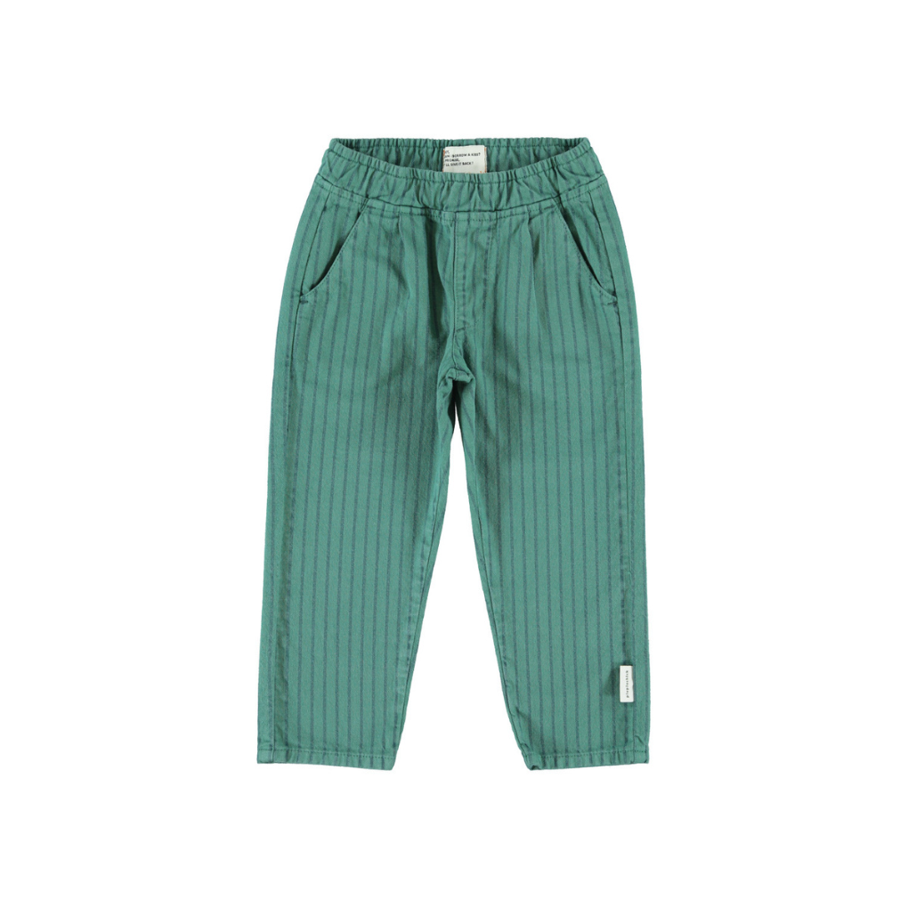 Hose grün mit schwarzen Streifen