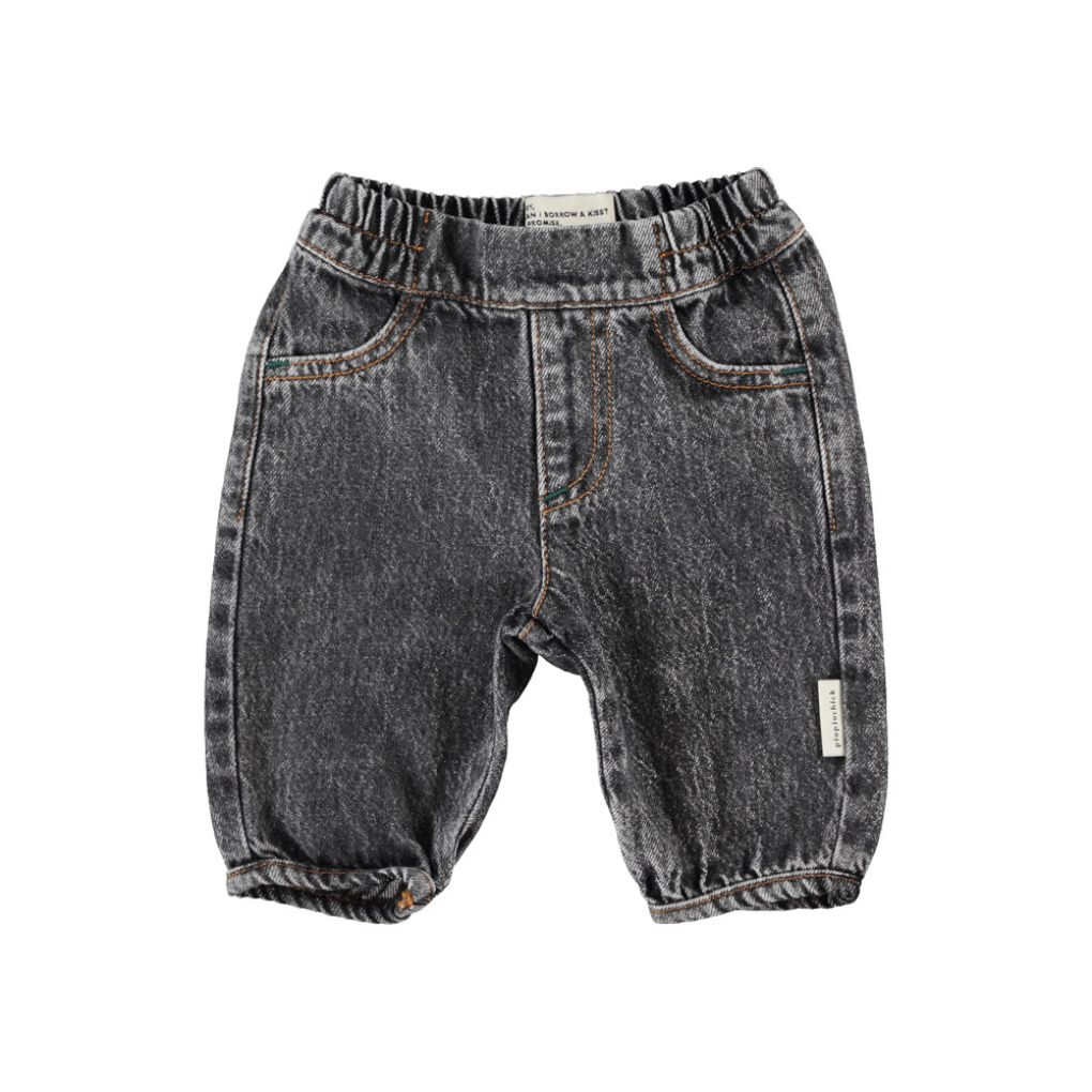 Baby-Hose Washed Black Denim