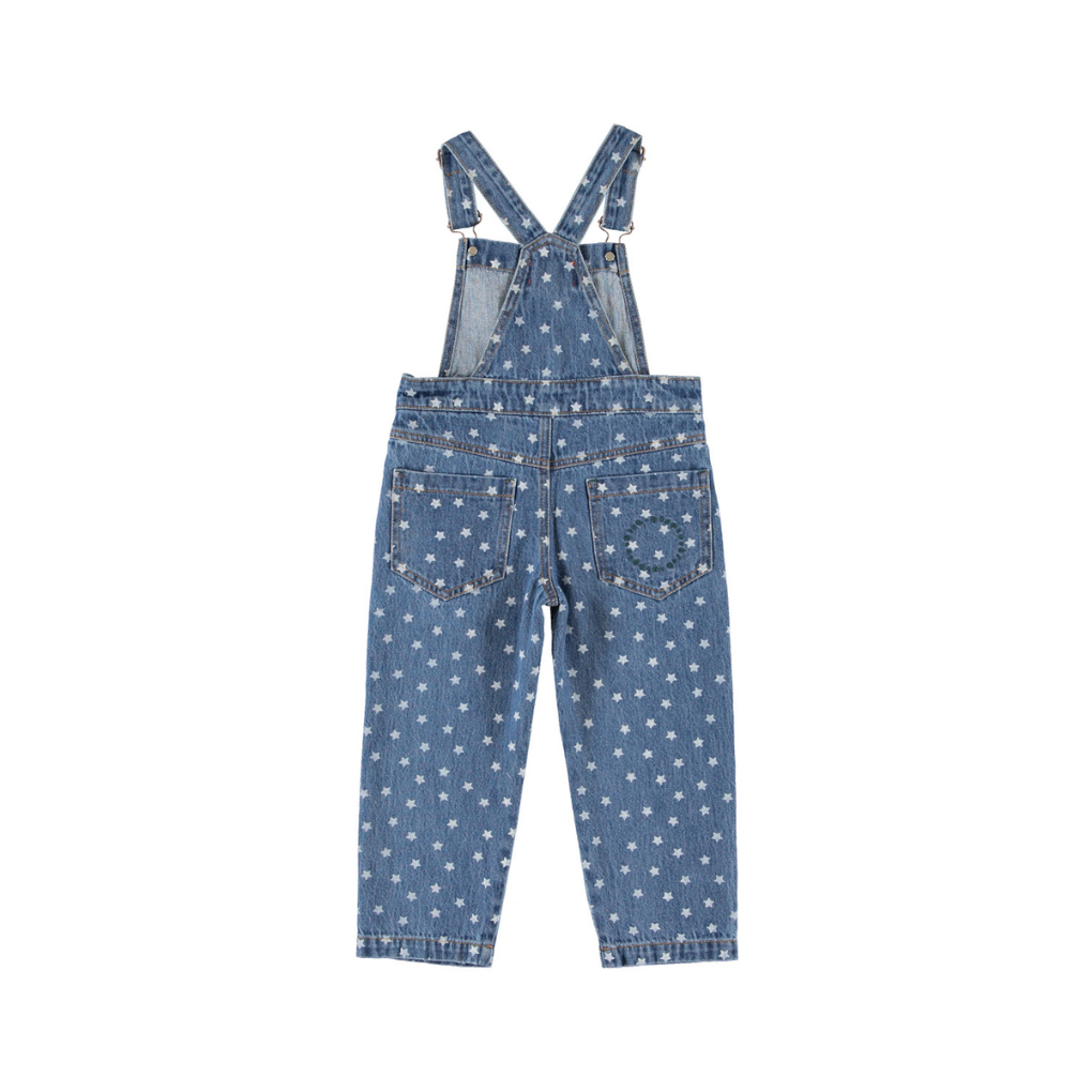 Latzhose Washed Navy Denim mit Sternen