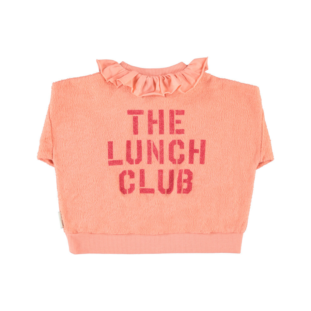 Sweatshirt mit Kragen, rosa mit Apfelprint