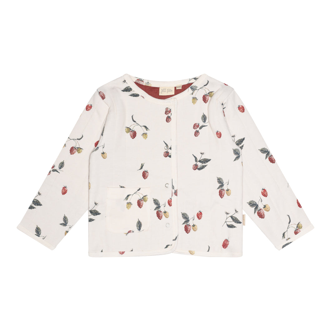 WATTIERTE JACKE MIT HIMBEER PRINT