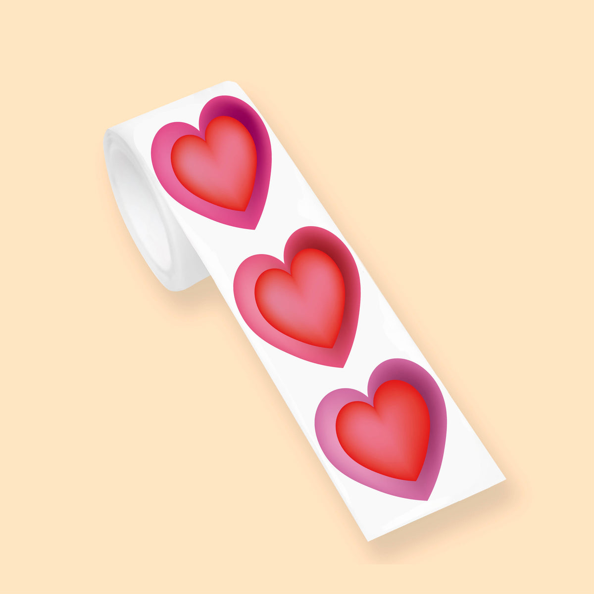 Herz-Aufkleber auf Rolle
