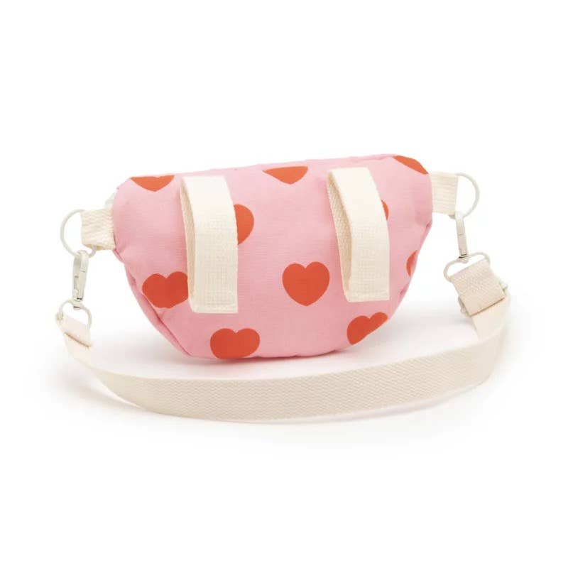 Bauchtasche mit Herzmotiven - Rosa und Rot
