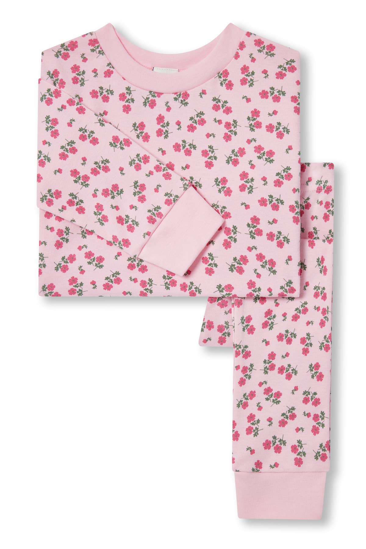 Klassischer Schlafanzug Rosa Blümchen