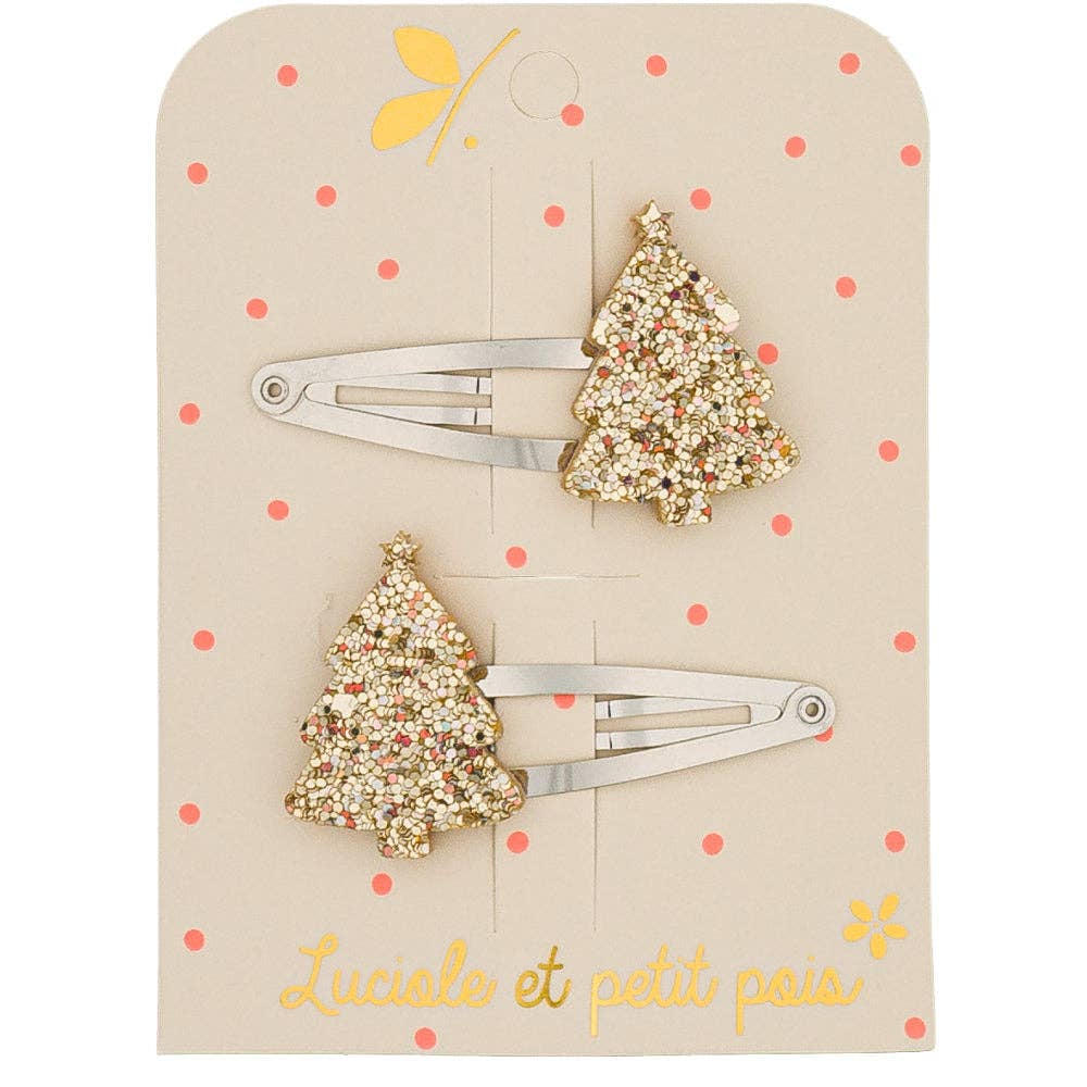 Tannenbaum-Haarspangen - Gold (Paar)