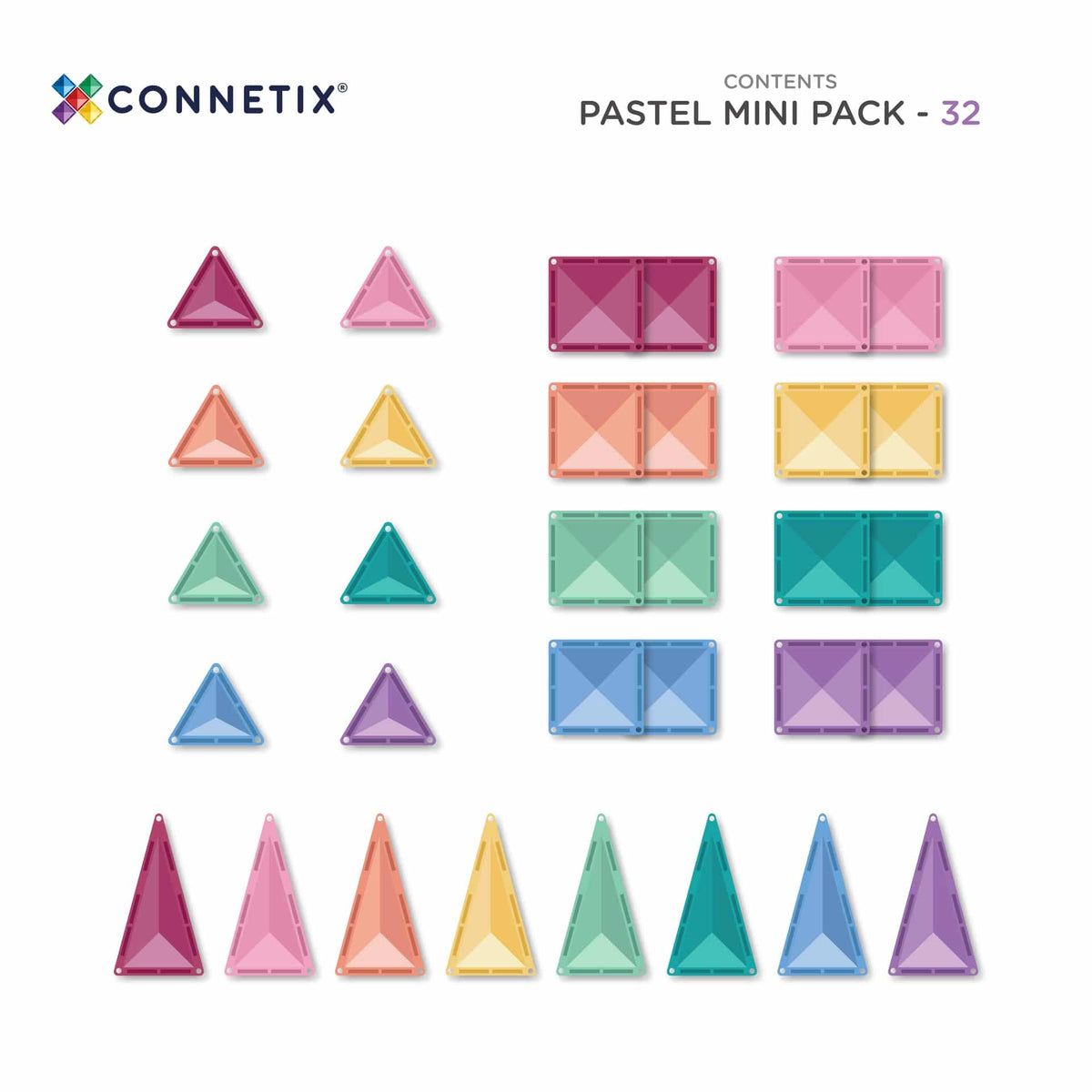 Connetix Pastel Mini Pack 32pc