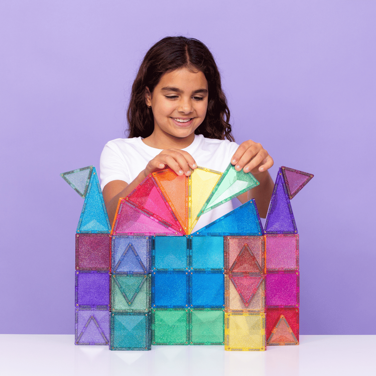 Connetix Glitter Castle Pack, 48 pc