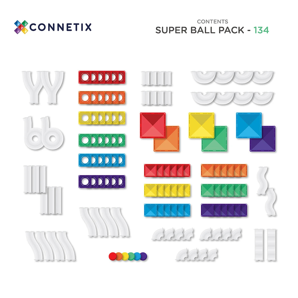 Connetix Super Ball Run Pack 134pc