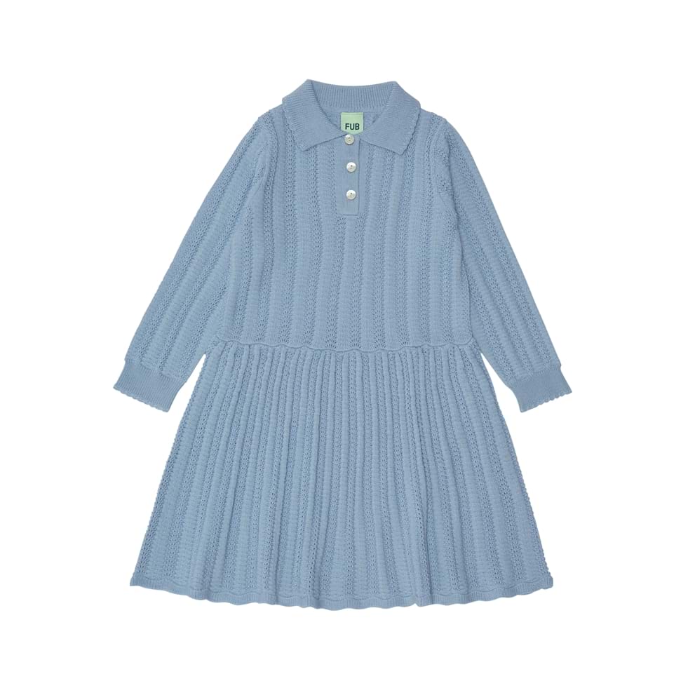 Pointelle-Kleid, sky