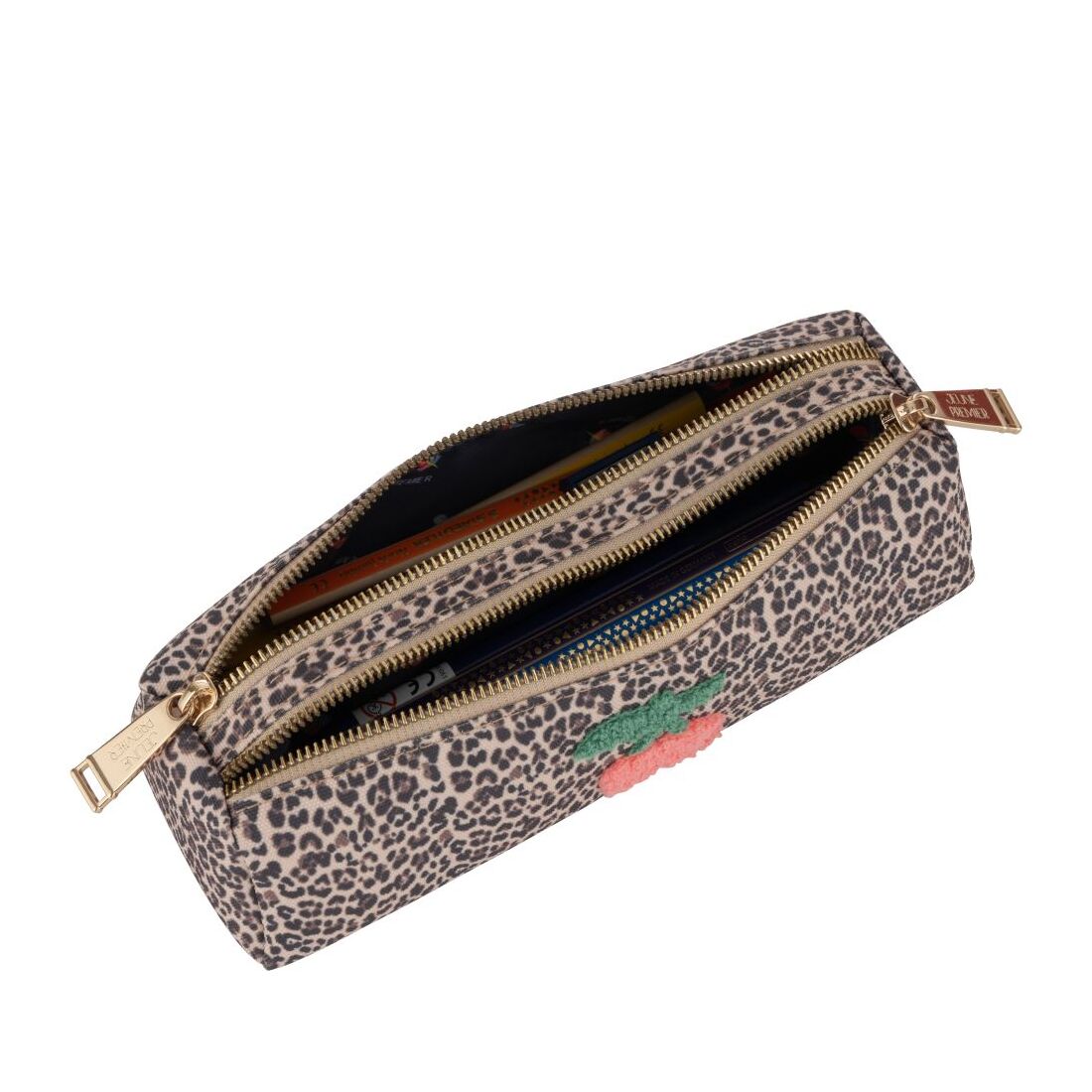 Doppel-Etui Leopard Cherry
