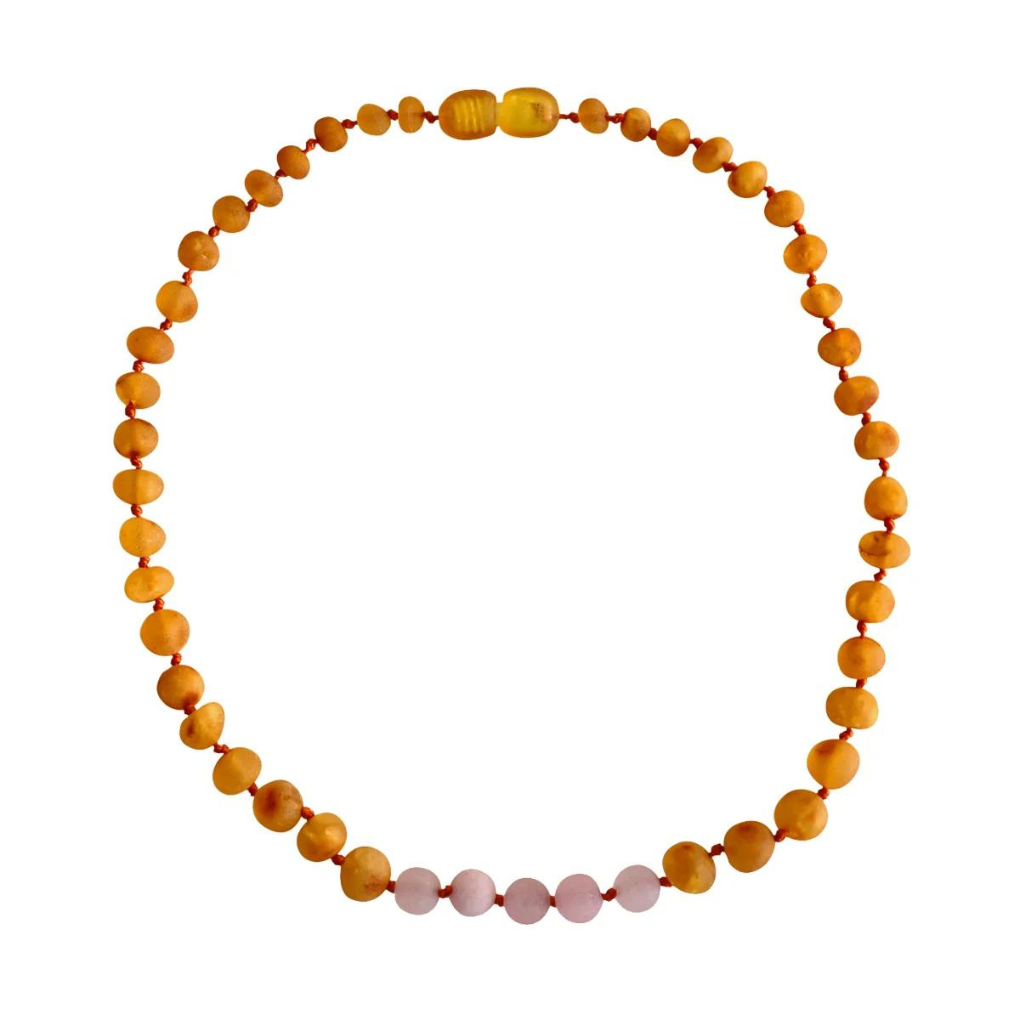 Baby-Bernsteinkette Rosenquarz