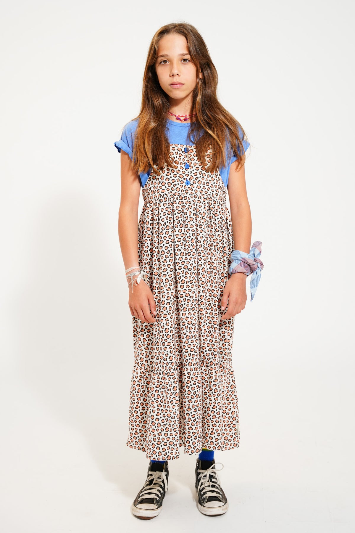 Langes Kleid mit Leo-Muster