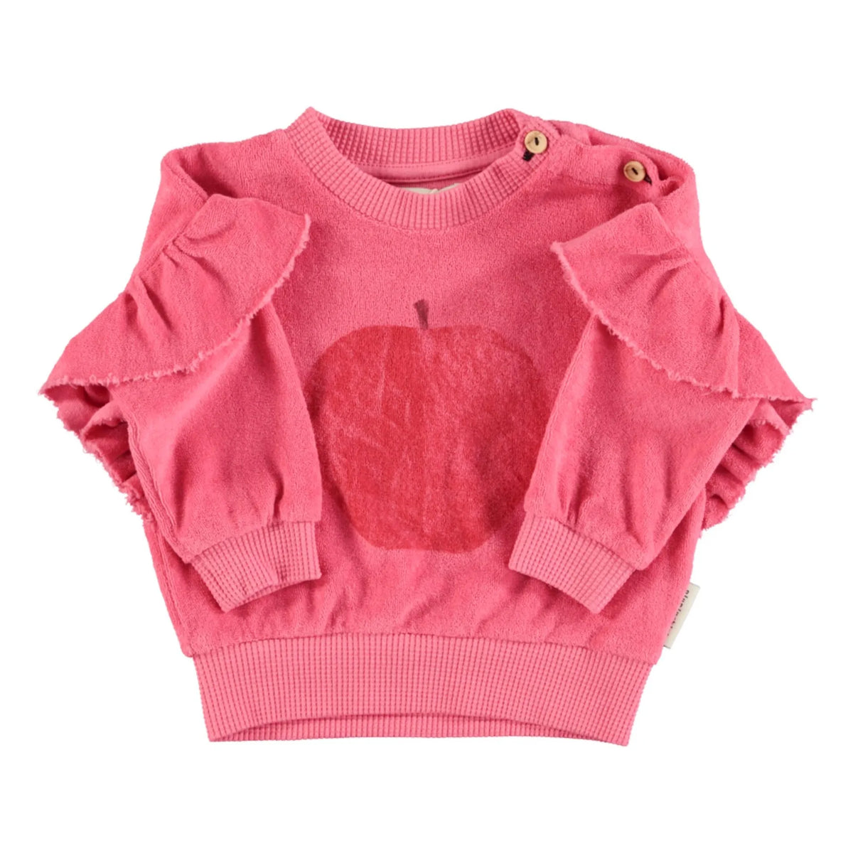 Frottee Sweatshirt mit Apfel Print