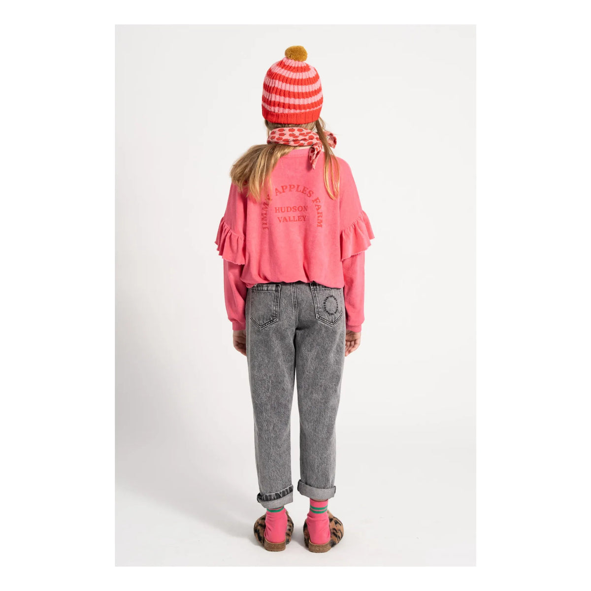 Frottee Sweatshirt mit Apfel Print