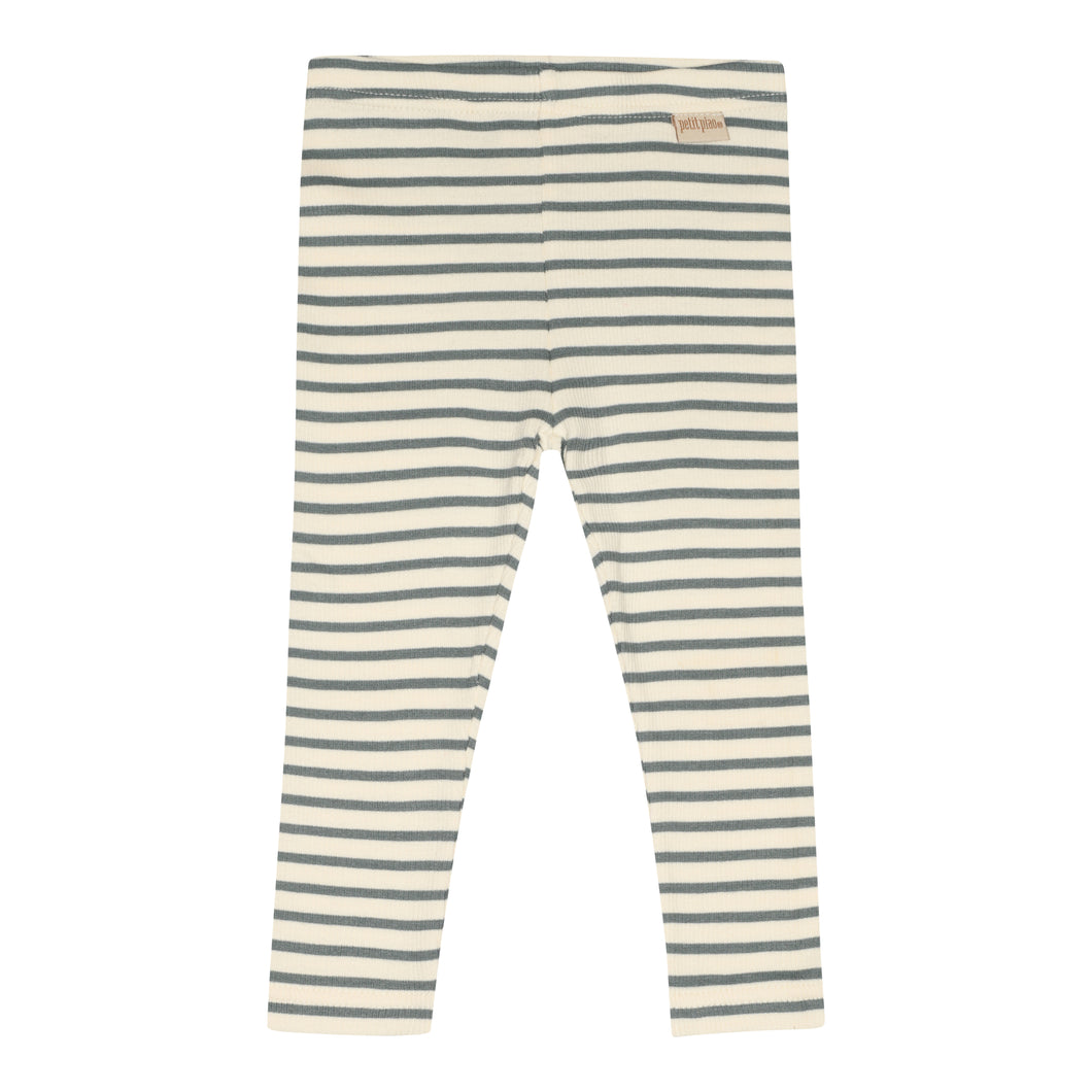 LEGGINGS MODAL STREIFEN BLAU/WEISS