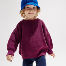 Lade das Bild in den Galerie-Viewer, MERINO PULLOVER FUCHSIA
